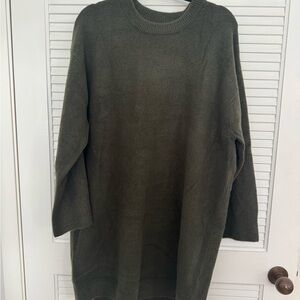 ASOS Olive Green Long Sleeve Sweater Dress